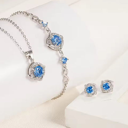 Ensemble de Collier,Boucle et Bracelet entrelacés