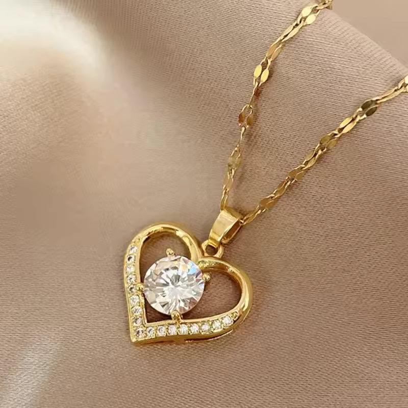 Collier Deux Cœurs Entrelacés