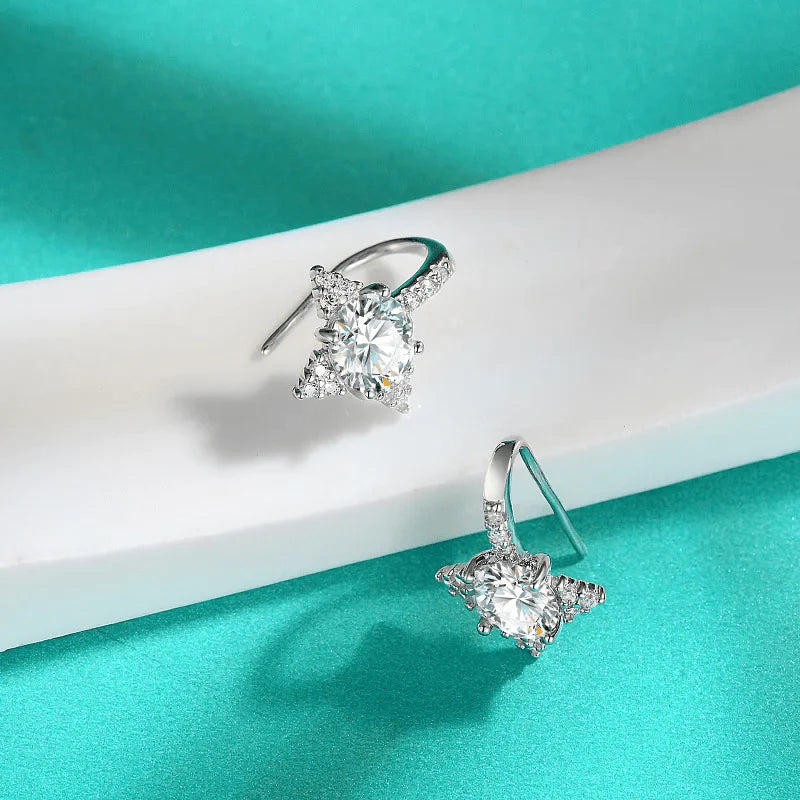 Boucles d'oreilles Étoiles Filantes en Moissanite