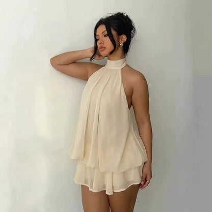 Estelle – Robe Mini Volante Sans Dos
