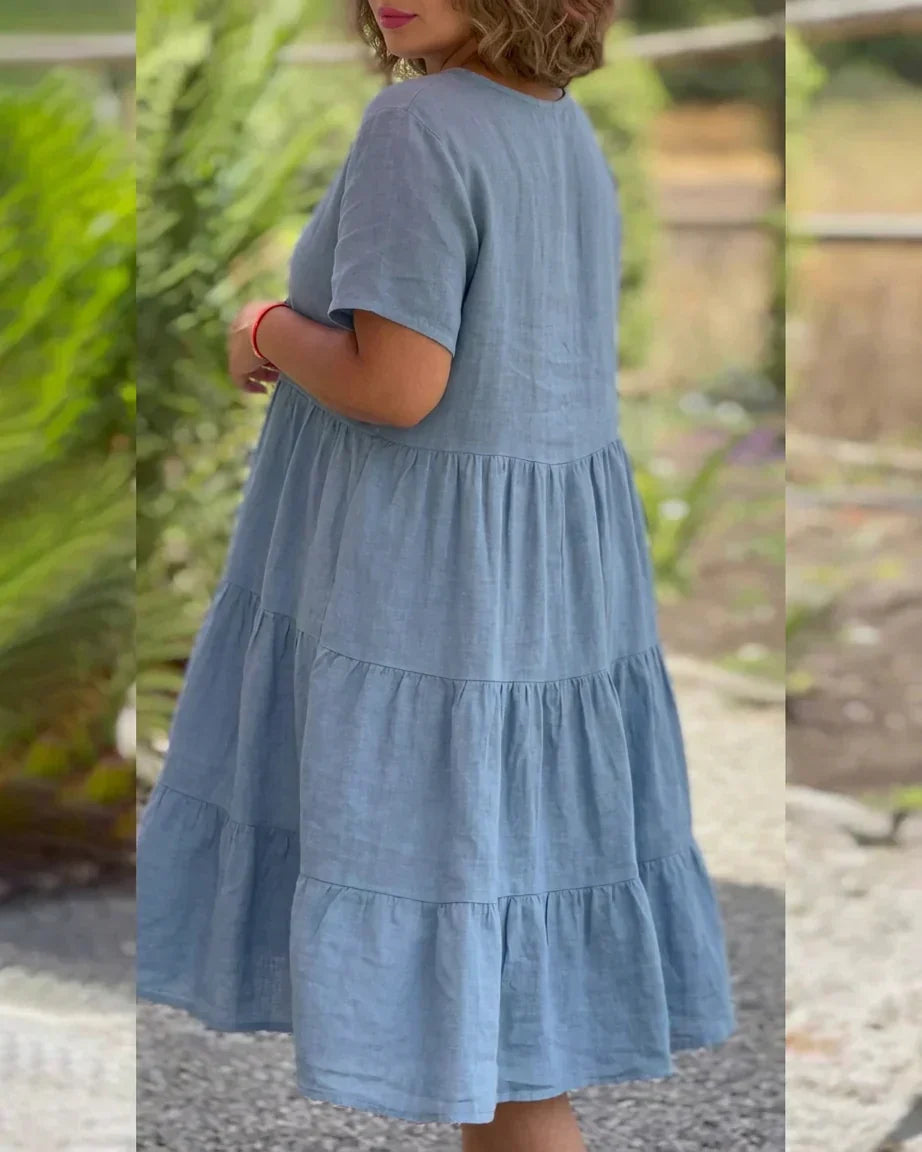 Beatrix - Robe d'été décontractée à col en V
