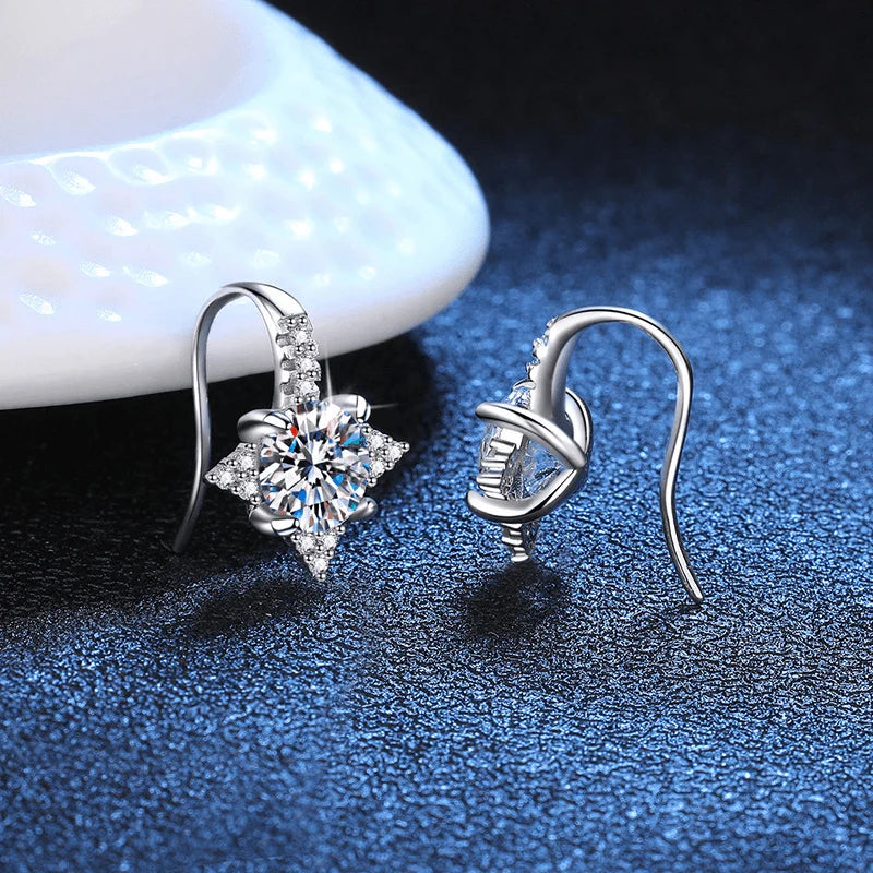Boucles d'oreilles Étoiles Filantes en Moissanite