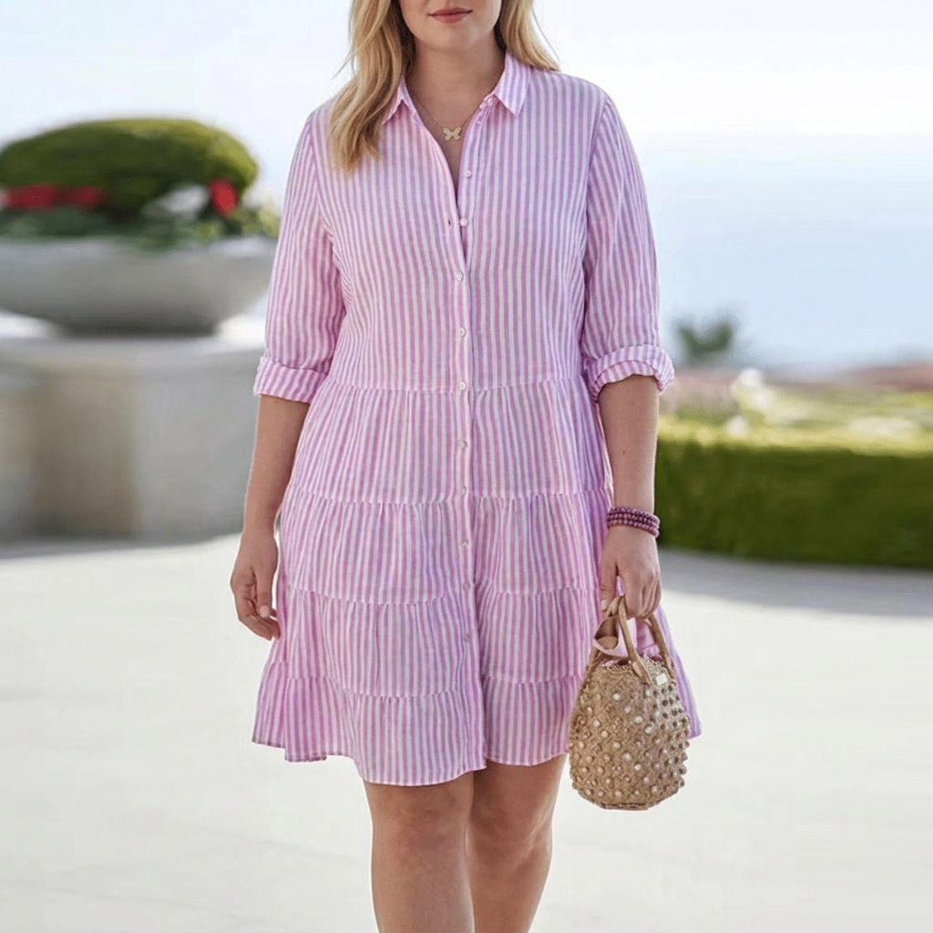 Tamsin | Robe Chemise Évasée en Lin pour Femmes