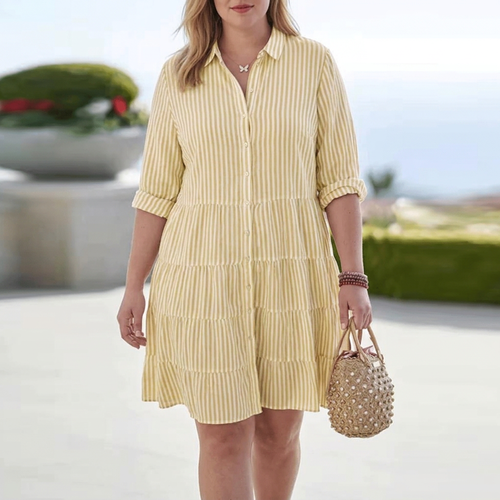 Tamsin | Robe Chemise Évasée en Lin pour Femmes