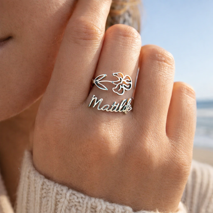 Bague Fleur Personnalisée