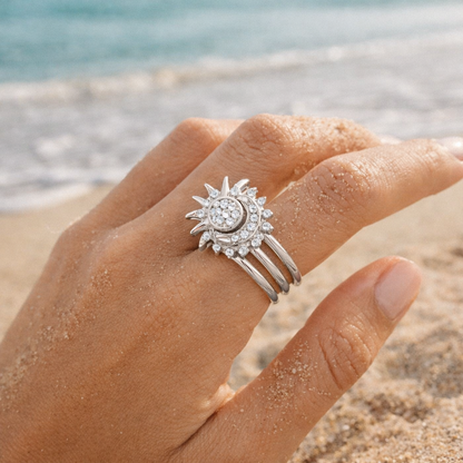 Bague Soleil Lune Délicate