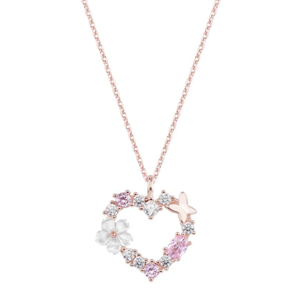 Collier Cœur en Argent Plaqué Or Rose