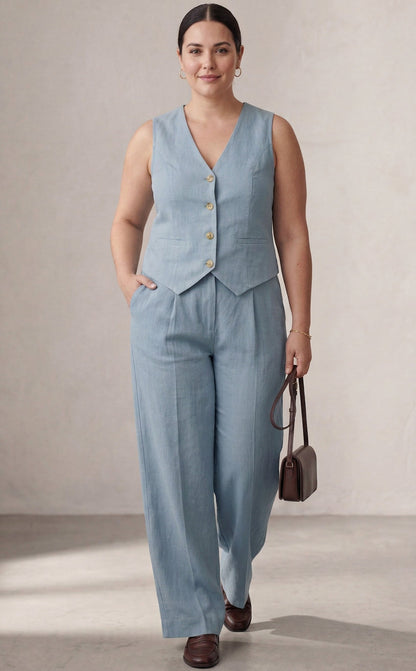 Seraphina – Ensemble Coordonné Élégant Deux Pièces Avec Gilet & Pantalon Large