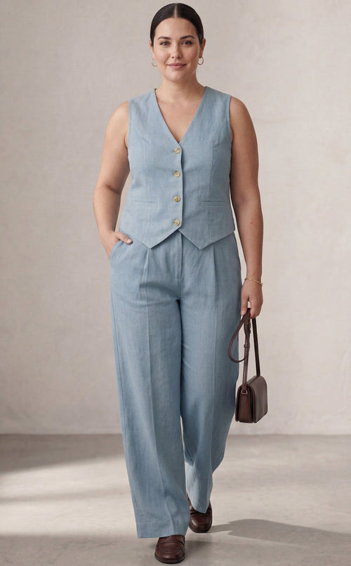 Seraphina – Ensemble Coordonné Élégant Deux Pièces Avec Gilet & Pantalon Large