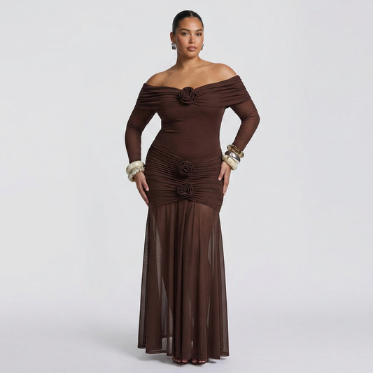 Robe Maxi Anneliese - Brun Prune