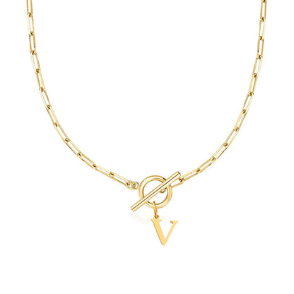 Collier Initiale Maille Trombone
