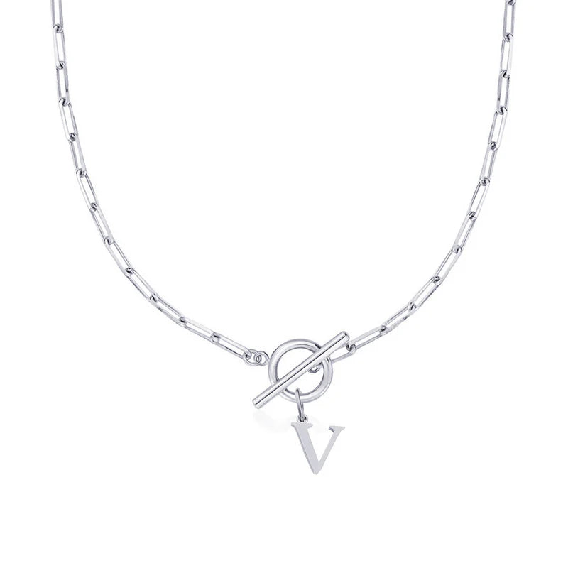 Collier Initiale Maille Trombone