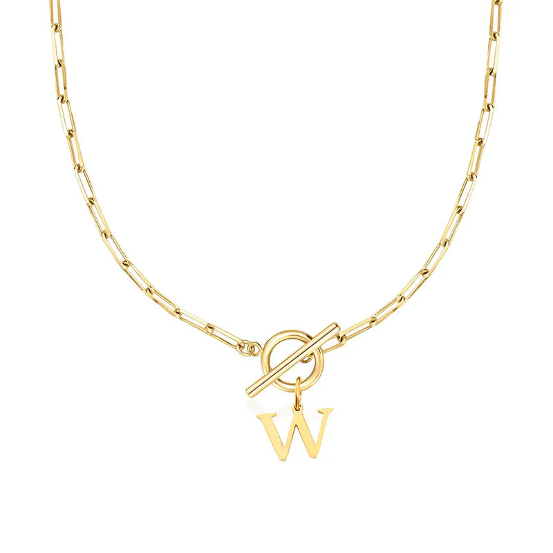 Collier Initiale Maille Trombone