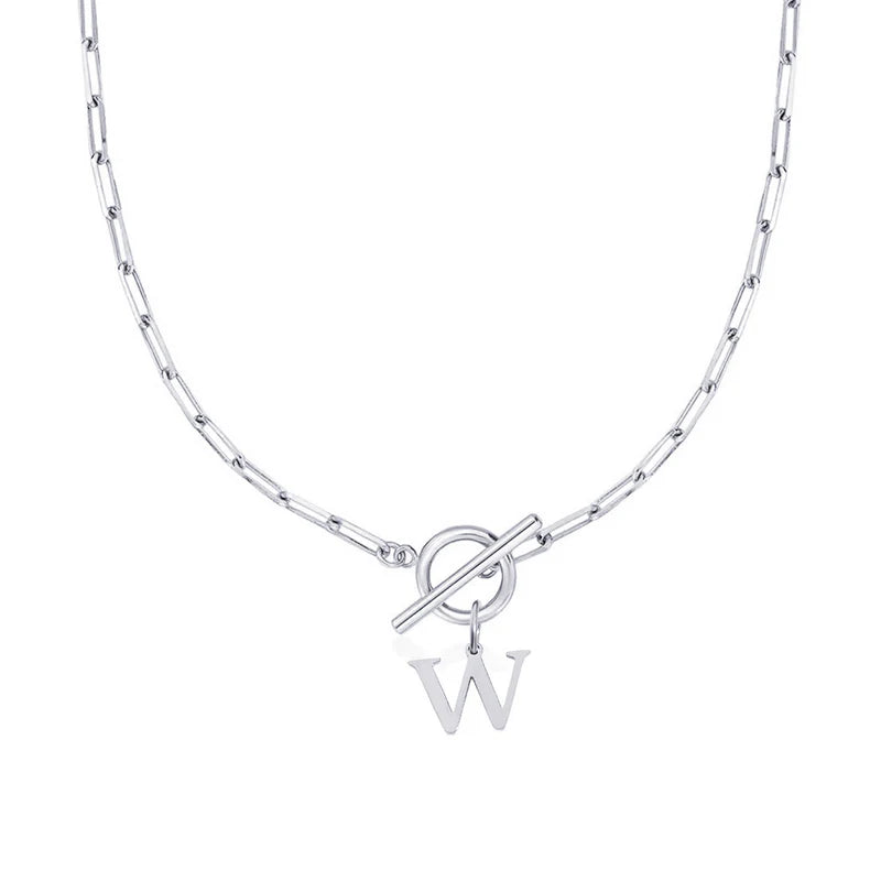 Collier Initiale Maille Trombone