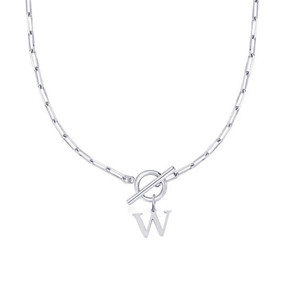 Collier Initiale Maille Trombone