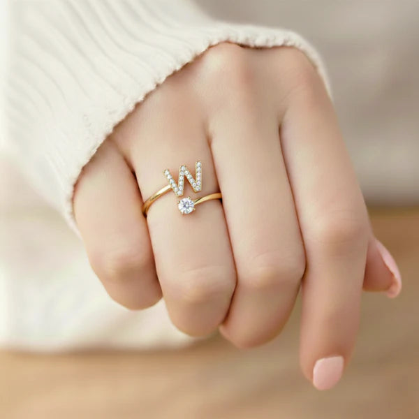 Bague Initiale Ajustable Minimaliste
