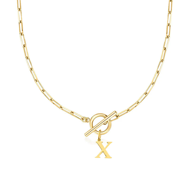 Collier Initiale Maille Trombone