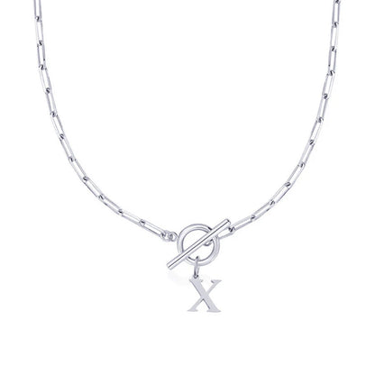 Collier Initiale Maille Trombone