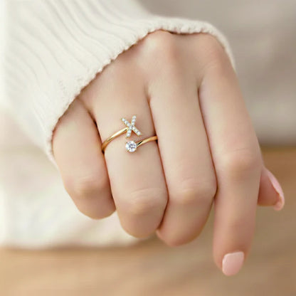 Bague Initiale Ajustable Minimaliste
