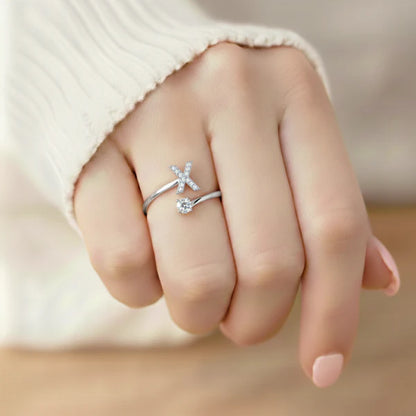 Bague Initiale Ajustable Minimaliste