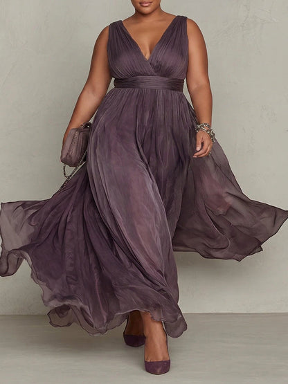 Aveline | Robe Maxi Chiffon Vintage Élégante