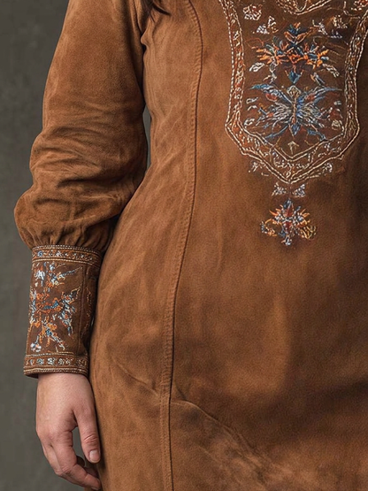 Lucienne – Robe Courte Effet Suédé