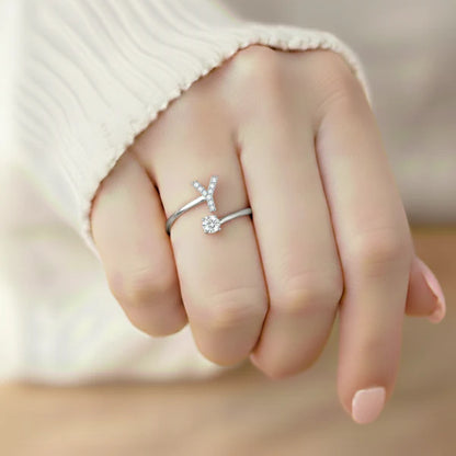 Bague Initiale Ajustable Minimaliste