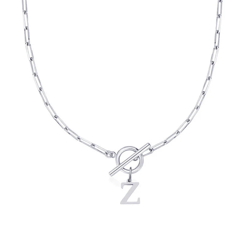 Collier Initiale Maille Trombone