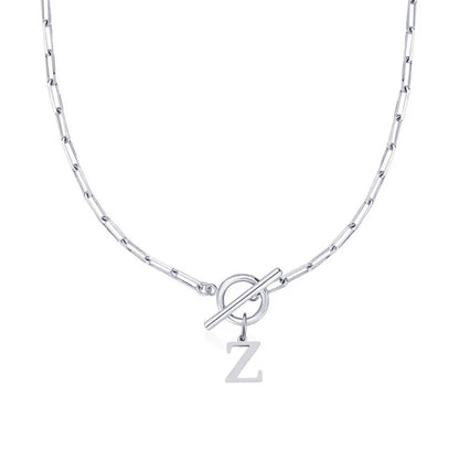 Collier Initiale Maille Trombone