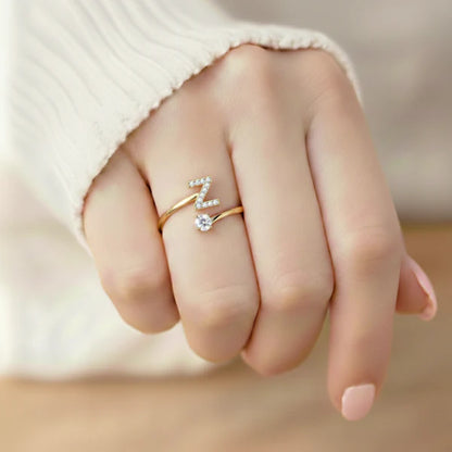 Bague Initiale Ajustable Minimaliste
