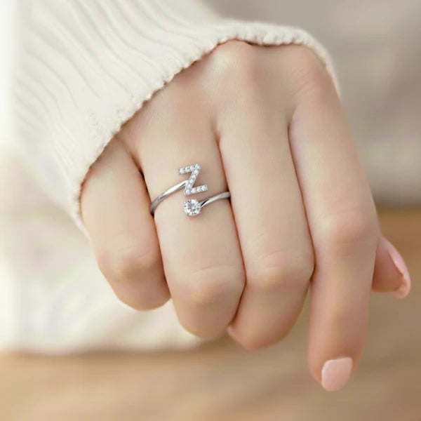 Bague Initiale Ajustable Minimaliste