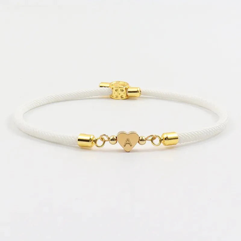 Bracelet Cœur Initiale Ajustable