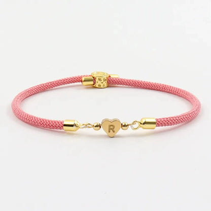 Bracelet Cœur Initiale Ajustable