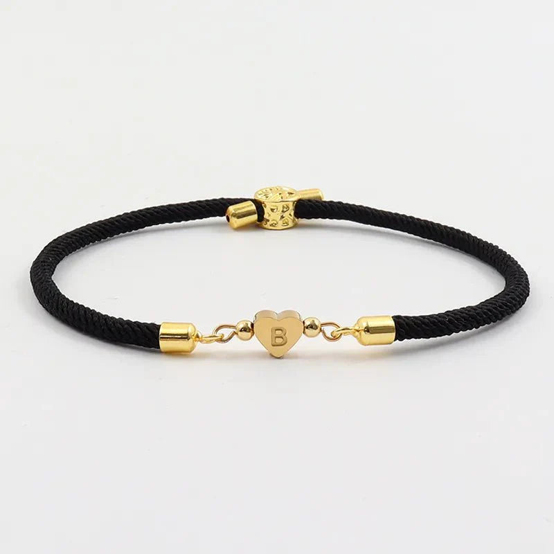 Bracelet Cœur Initiale Ajustable