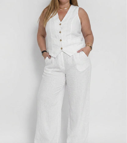 Seraphina – Ensemble Coordonné Élégant Deux Pièces Avec Gilet & Pantalon Large