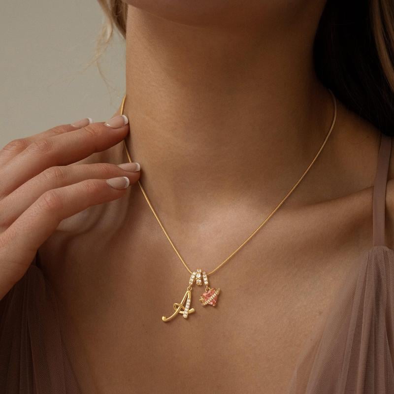 Collier Initiales Trois Rangées Personnalisé