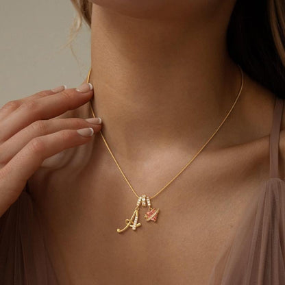 Collier Initiales Trois Rangées Personnalisé