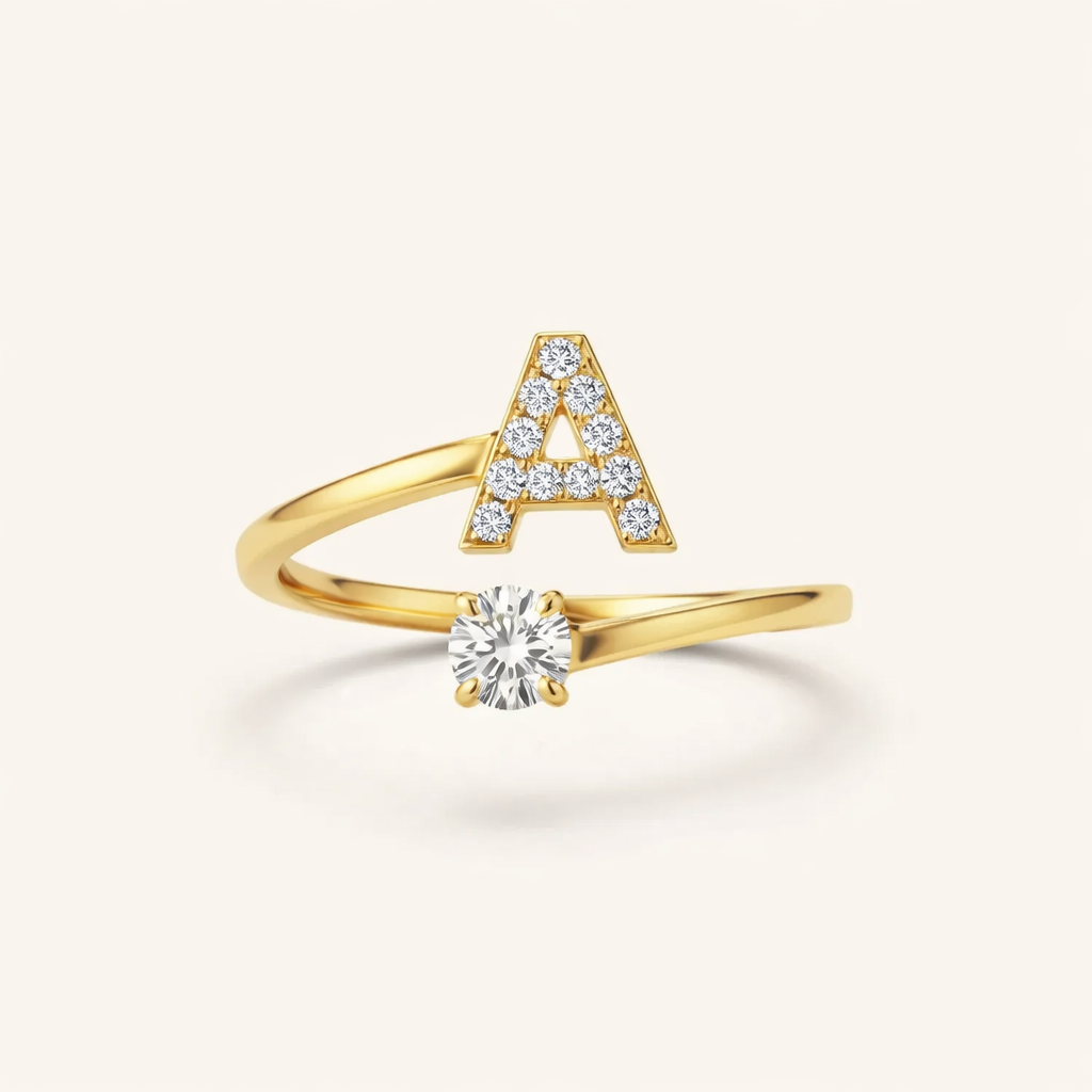 Bague Initiale Ajustable Minimaliste
