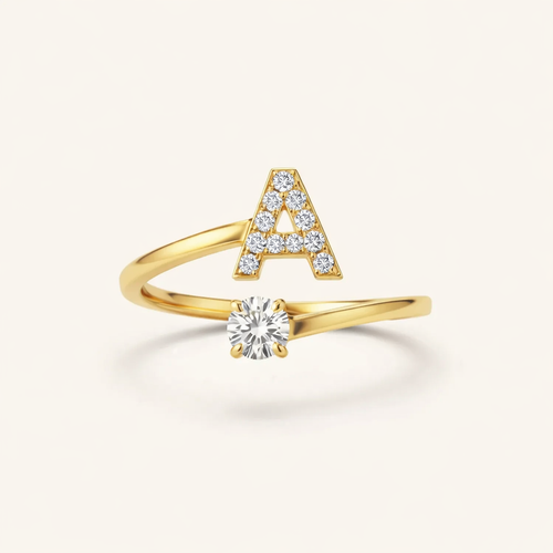 Bague Initiale Ajustable Minimaliste