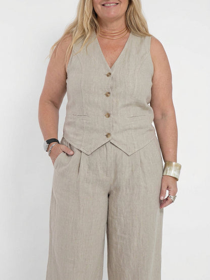Seraphina – Ensemble Coordonné Élégant Deux Pièces Avec Gilet & Pantalon Large