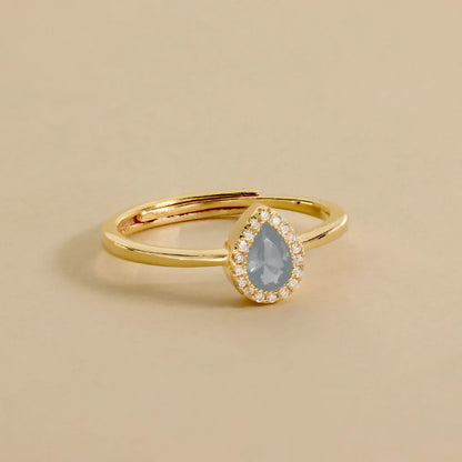 Bague Goutte Sertie de Zircons