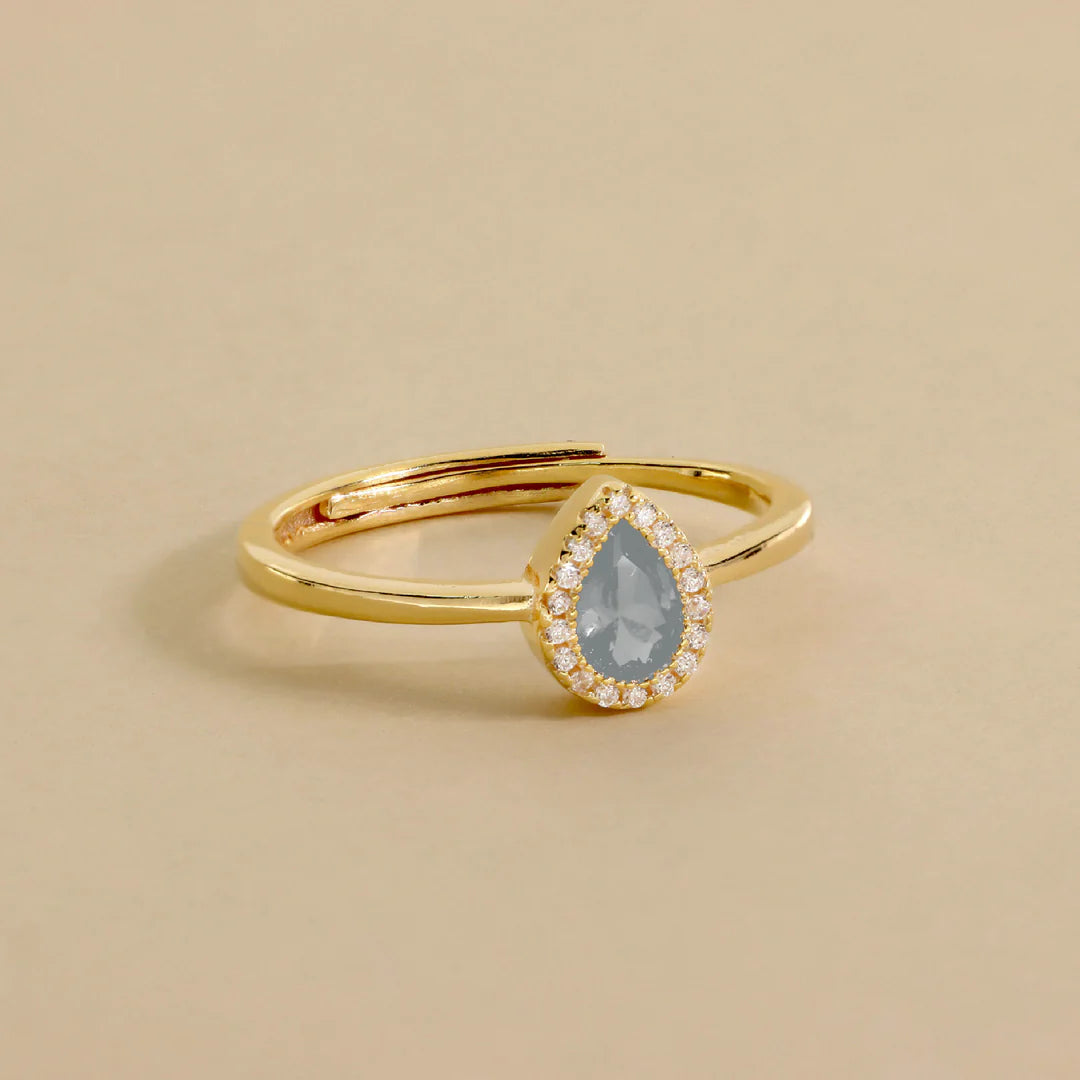 Bague Goutte Zircon Délicate