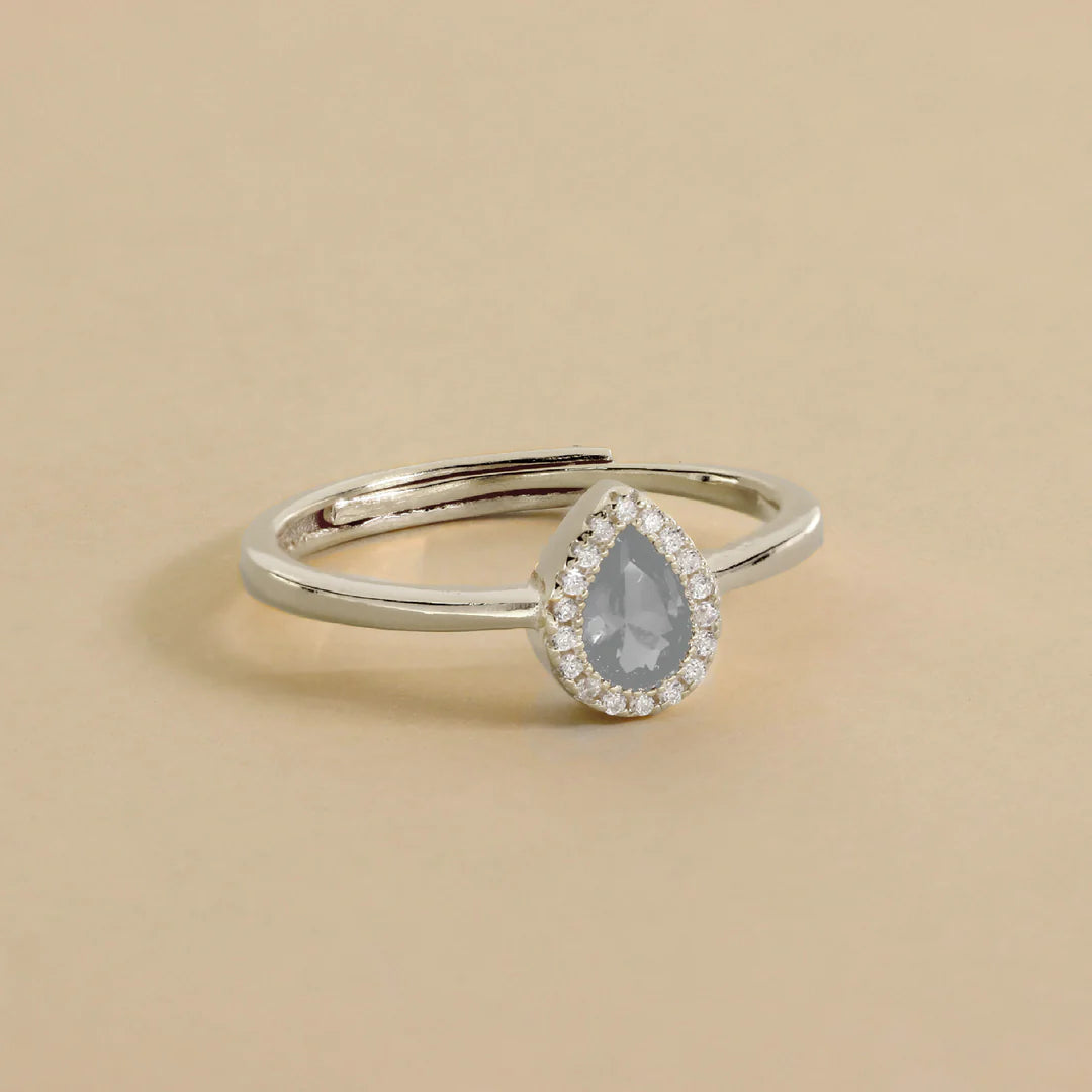Bague Goutte Sertie de Zircons