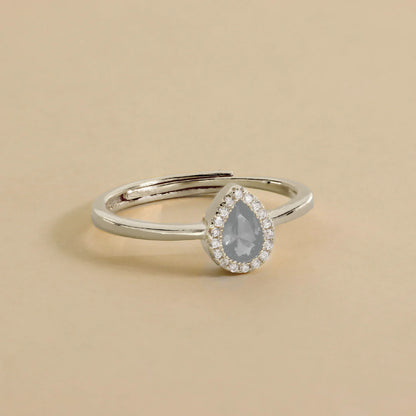 Bague Goutte Sertie de Zircons