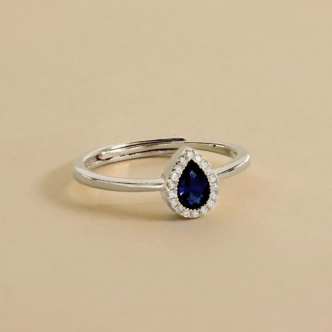 Bague Goutte Sertie de Zircons