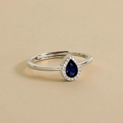 Bague Goutte Sertie de Zircons