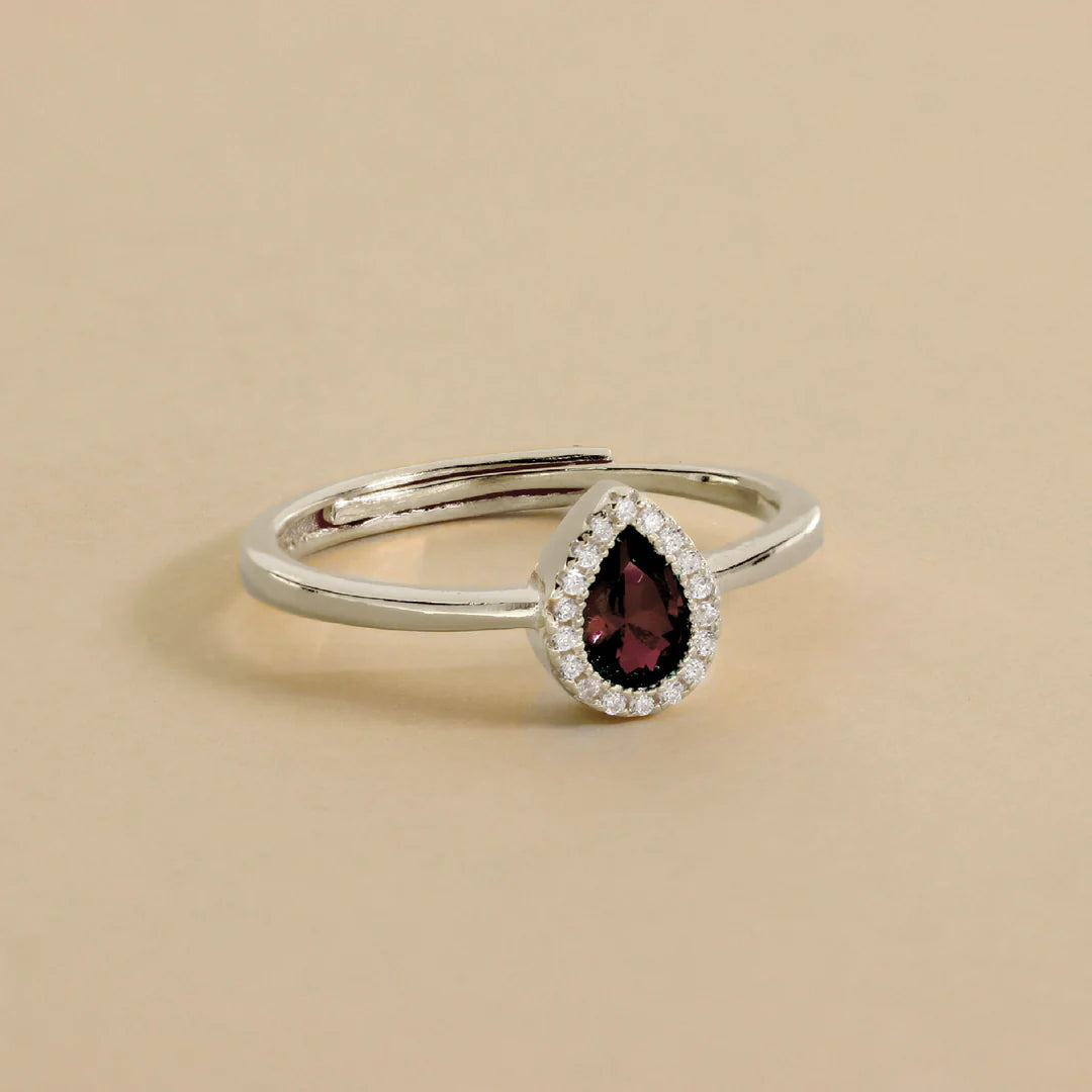 Bague Goutte Sertie de Zircons
