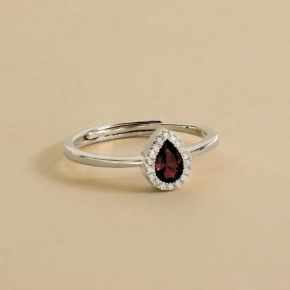 Bague Goutte Sertie de Zircons