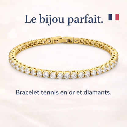 Bracelet Tennis Plaqué Or 14K