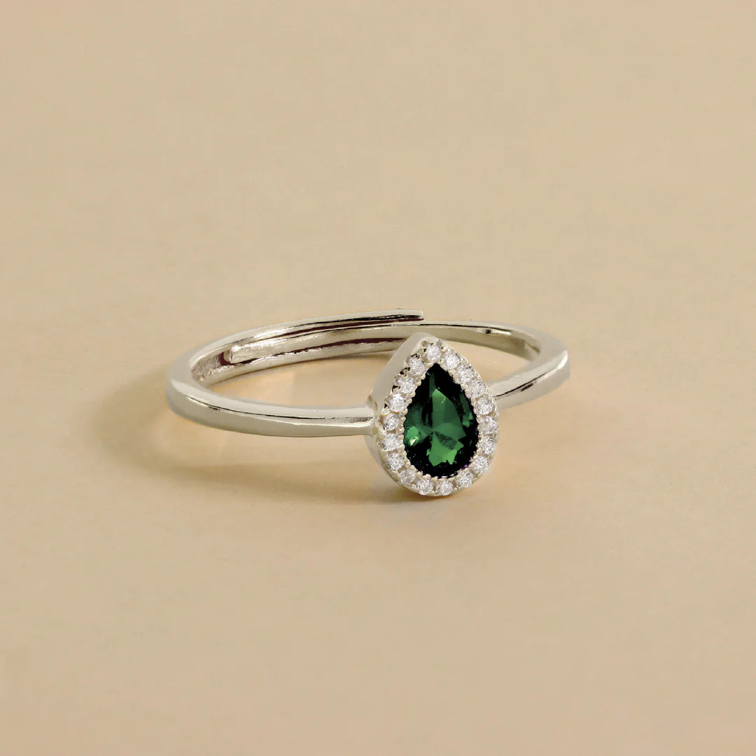 Bague Goutte Sertie de Zircons